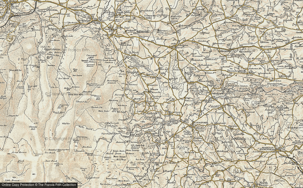 Old Map of Historic Map covering Aysh in 1899-1900