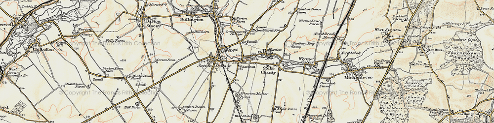 Old map of Wonston in 1897-1900