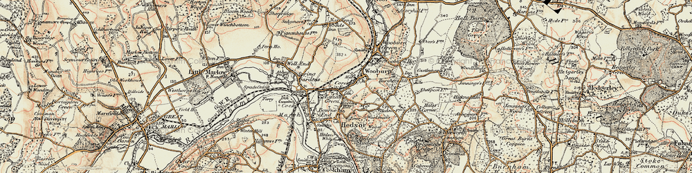 Old map of Wooburn in 1897-1898
