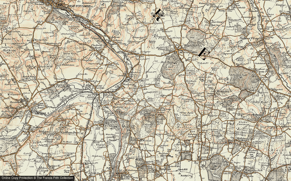 Old Map of Wooburn Common, 1897-1898 in 1897-1898