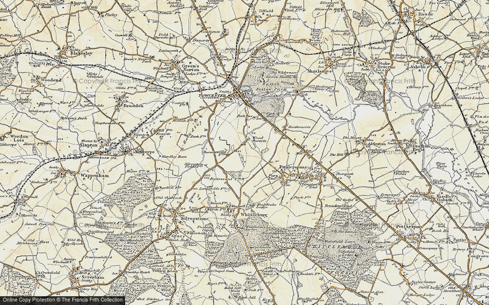 Old Map of Wood Burcote, 1898-1901 in 1898-1901