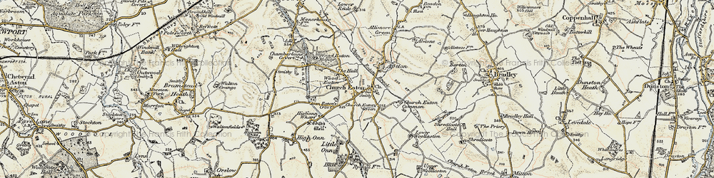 Old map of Wood Eaton in 1902
