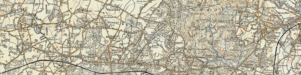 Old map of Ascot Heath in 1897-1909