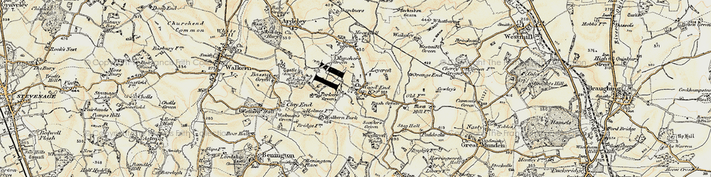 Old map of Wood End in 1898-1899