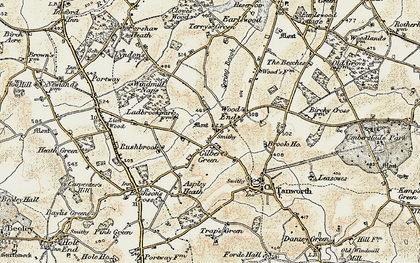 Old map of Wood End in 1901-1902
