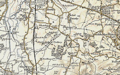 Old map of Wood End in 1901-1902