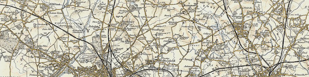 Old map of Wood End in 1902