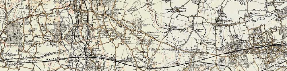 Old map of Wood End Green in 1897-1909