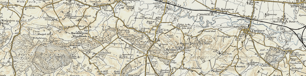 Old map of Wood Gate in 1902