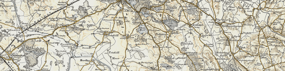 Old map of Wood Lane in 1902