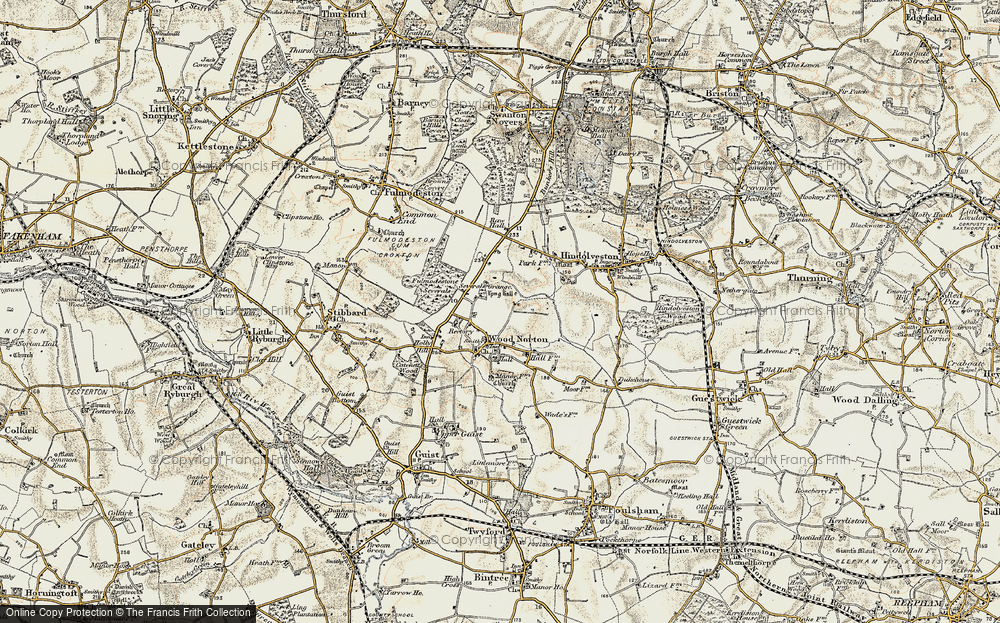 Old Map of Wood Norton, 1901-1902 in 1901-1902