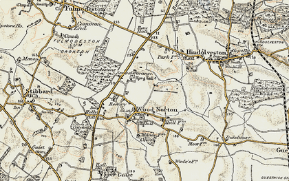 Old map of Wood Norton in 1901-1902