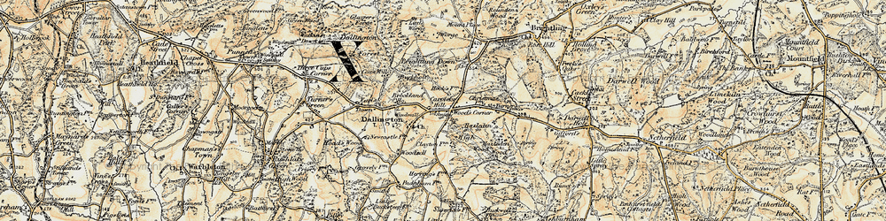Old map of Brightling Down in 1898