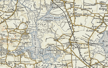 Old map of Barton Broad in 1901-1902