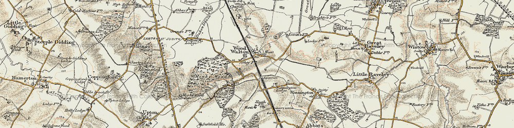 Old map of Wood Walton in 1901