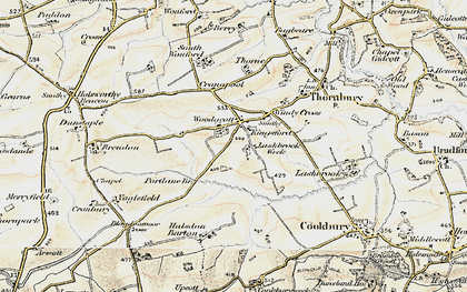 Old map of Woodacott Cross in 1900