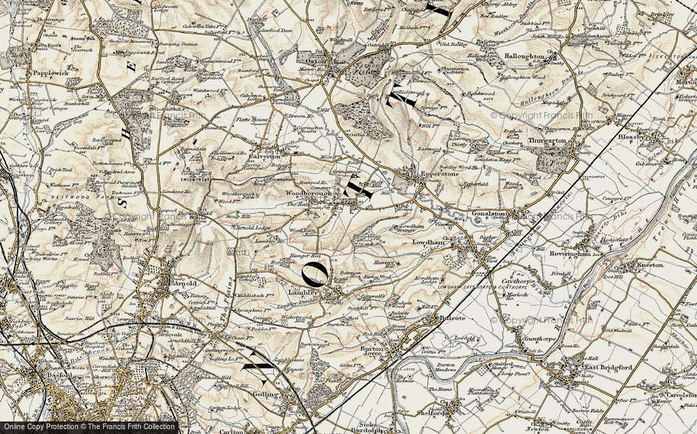 Old Map of Woodborough, 1902 in 1902