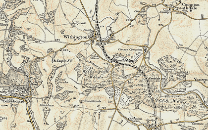Old map of Woodlands in 1898-1900