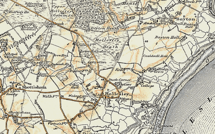 Old map of Woodbridge Walk in 1898-1901