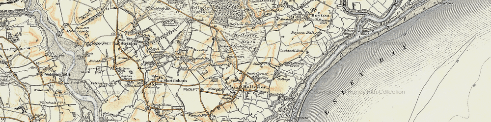 Old map of Woodbridge Walk in 1898-1901