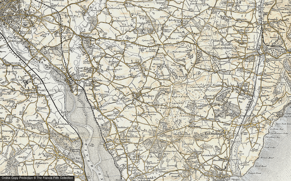 Old Map of Historic Map covering Woodbury Common in 1899