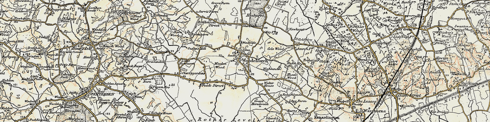 Old map of Woodchurch in 1897-1898