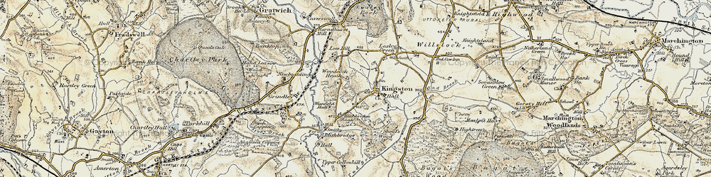 Old map of Woodcock Heath in 1902