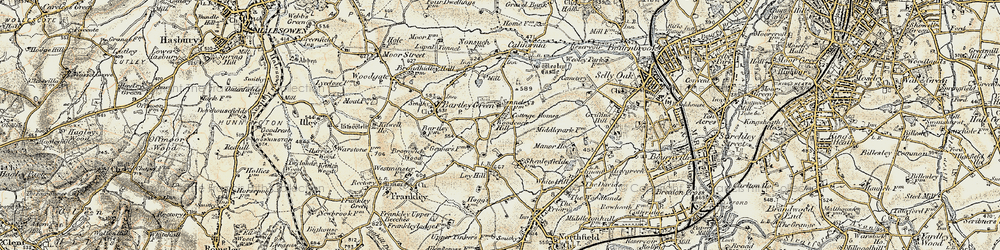 Old map of Woodcock Hill in 1901-1902