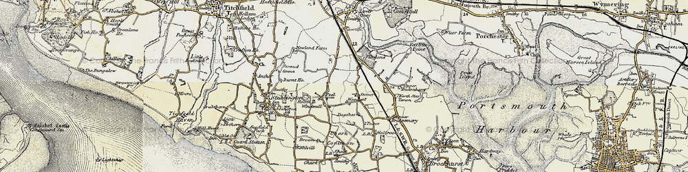 Old map of Fort Fareham in 1897-1899