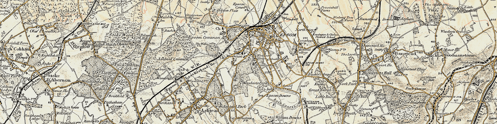Old map of Woodcote in 1897-1909
