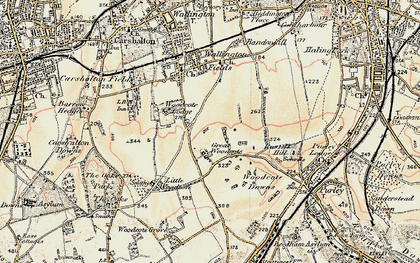 Old map of Woodcote Green in 1897-1902