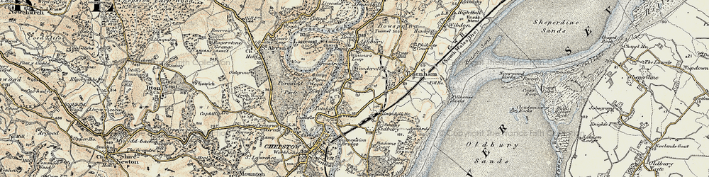 Old map of Woodcroft in 1899-1900