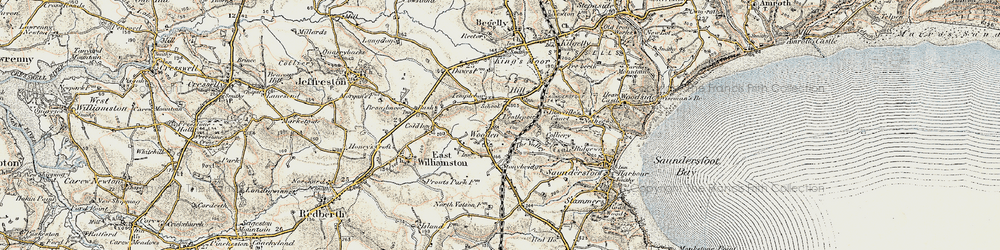 Old map of Wooden in 1901