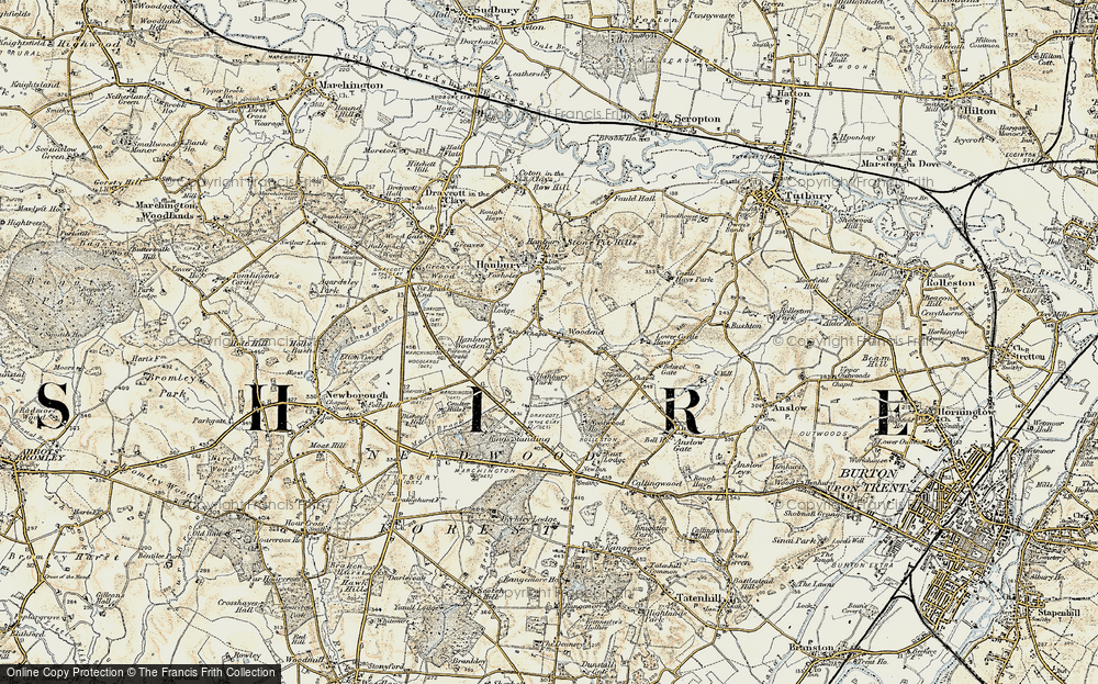 Old Map of Woodend, 1902 in 1902