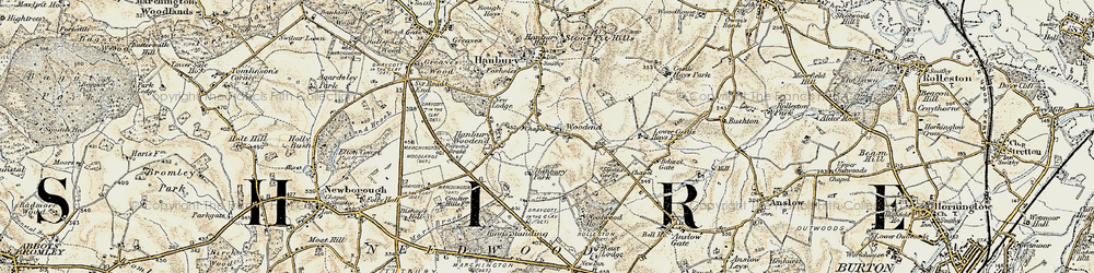 Old map of Woodend in 1902