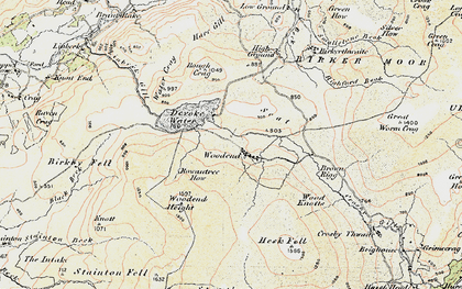 Old map of Wood Knotts in 1903-1904