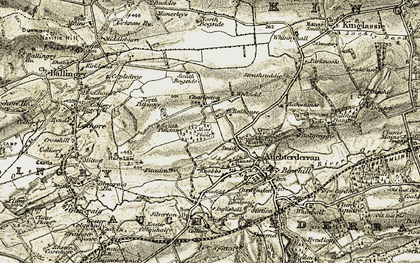 Old map of Woodend in 1903-1908