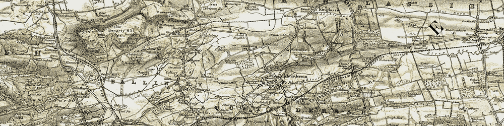 Old map of Woodend in 1903-1908