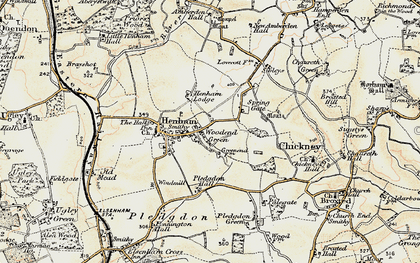 Old map of Woodend Green in 1898-1899