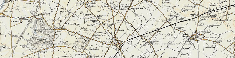 Old map of Woodfield in 1898-1899