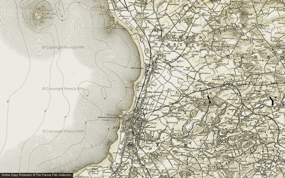 Old Map of Historic Map covering Bell Rock in 1904-1906