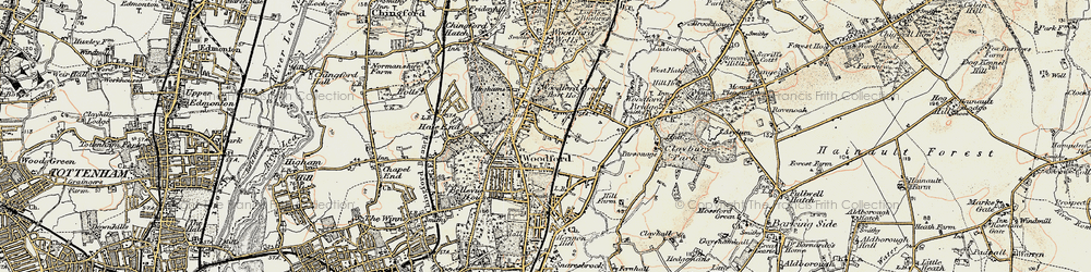 Old map of Woodford in 1897-1898