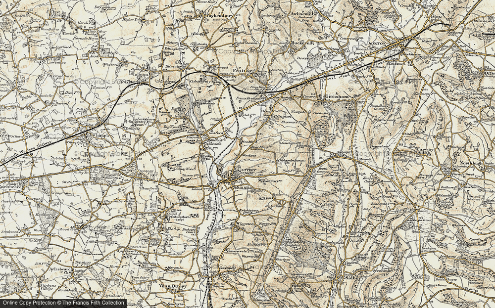 Old Map of Historic Map covering Westgate Hill in 1898-1900