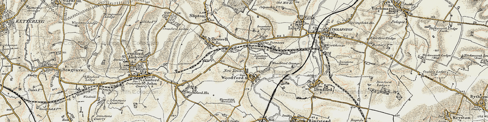 Old map of Woodford in 1901-1902
