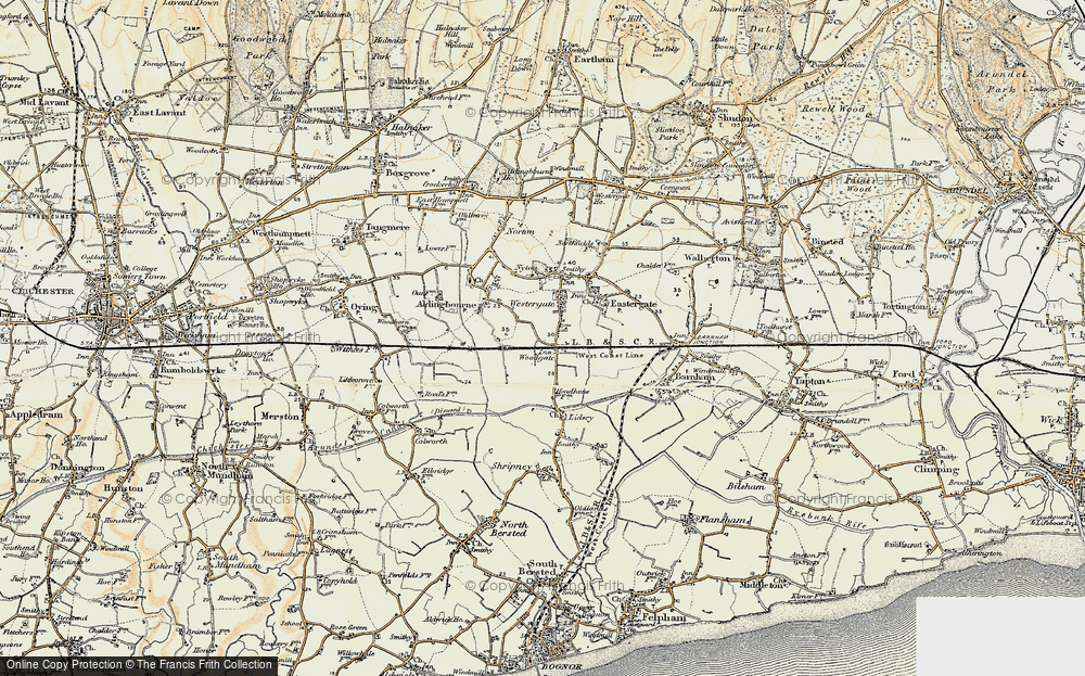 Old Map of Woodgate, 1897-1899 in 1897-1899