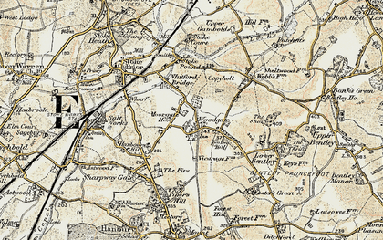 Old map of Woodgate in 1901-1902
