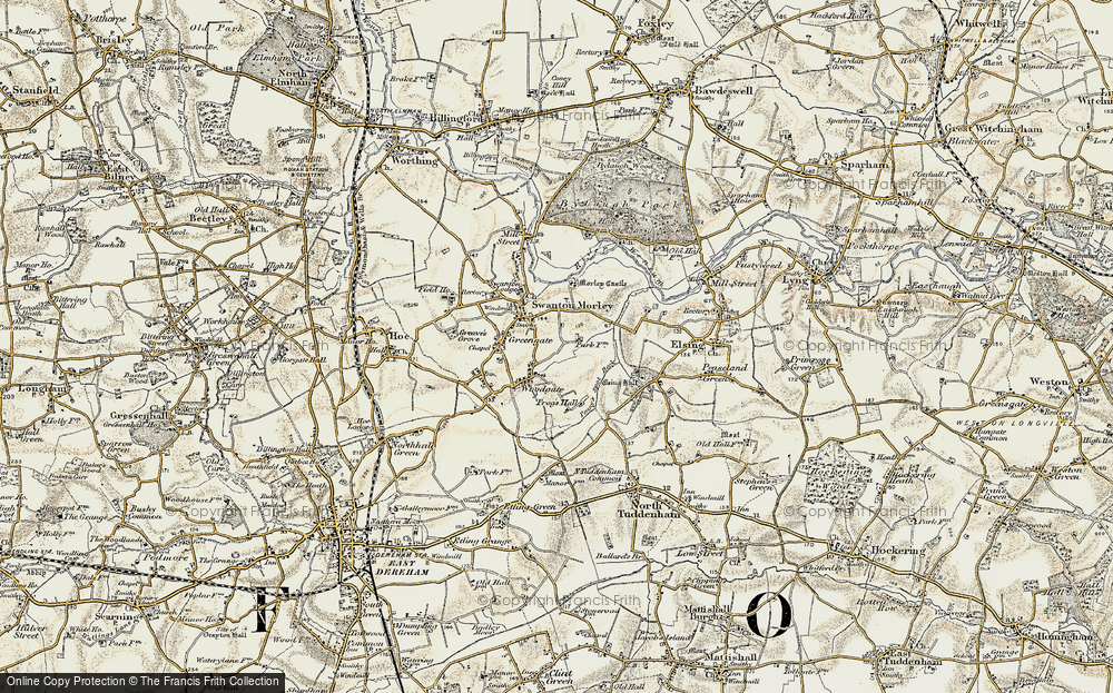 Old Map of Woodgate, 1901-1902 in 1901-1902