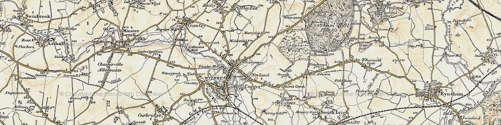 Old map of Woodgreen in 1898-1899