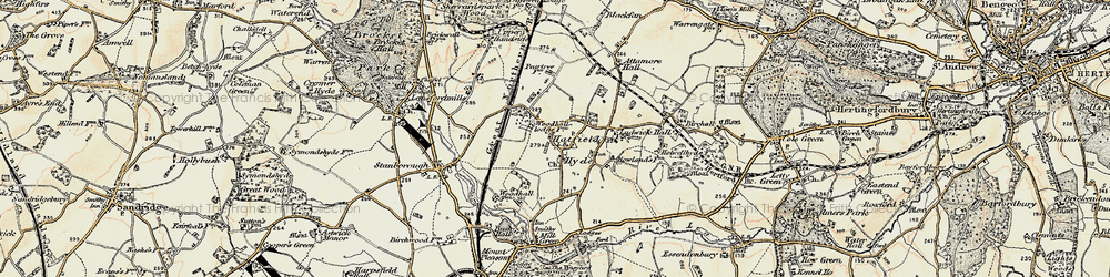 Old map of Woodhall in 1898