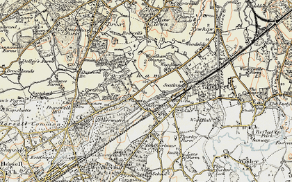 Old map of Woodham in 1897-1909